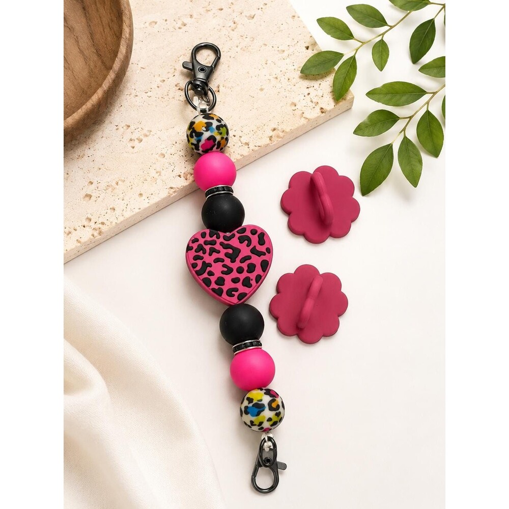 Beaded Phone Grip Charm Heart Silicone Wrist Strap Cute Accessory Inspired Gift